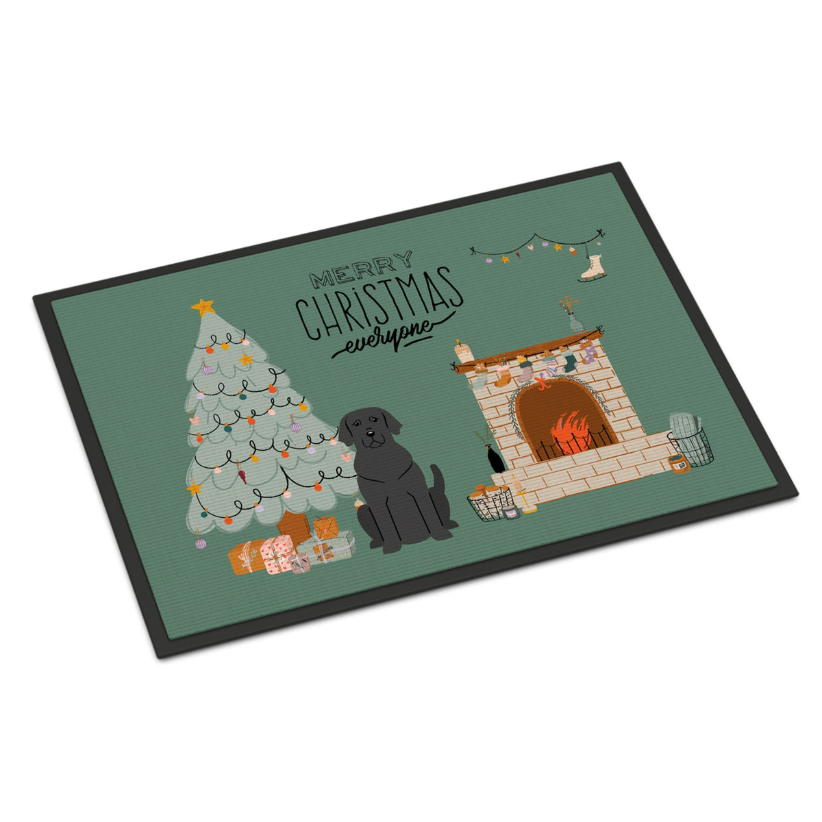 Black Labrador Christmas Everyone Indoor Or Outdoor Mat 18X27