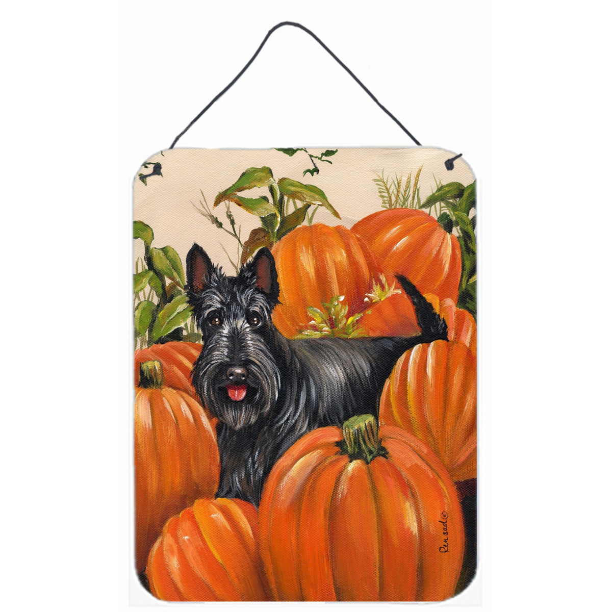 Scottish Terrier Scottie Pumpkins Wall Or Door Hanging Prints
