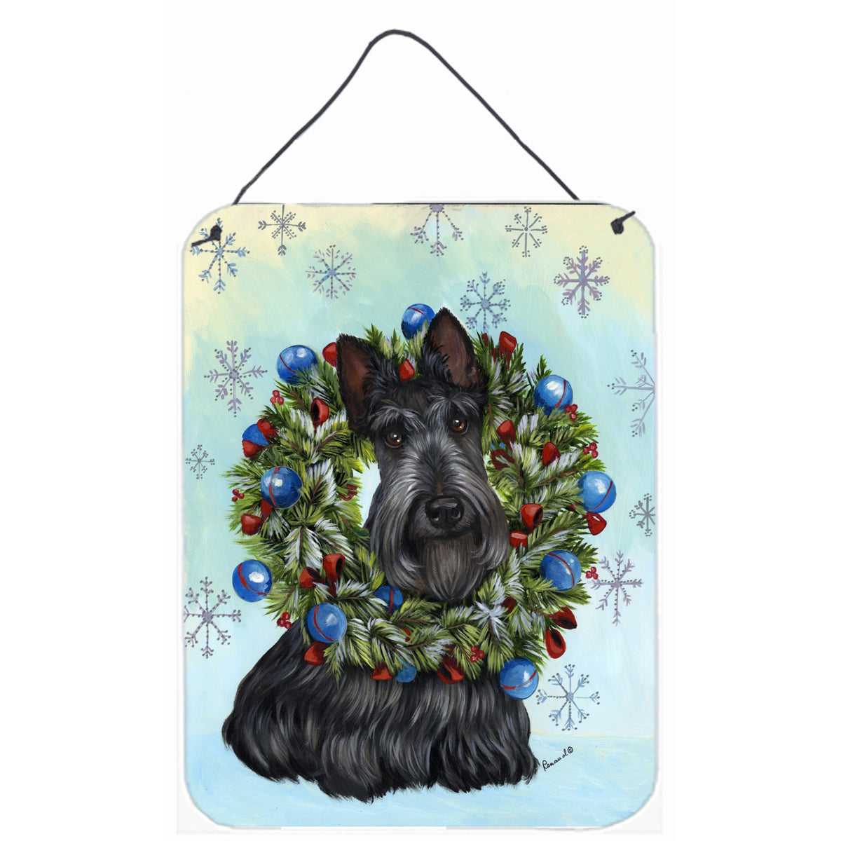 Scottie Christmas Snowflake Wall Or Door Hanging Prints