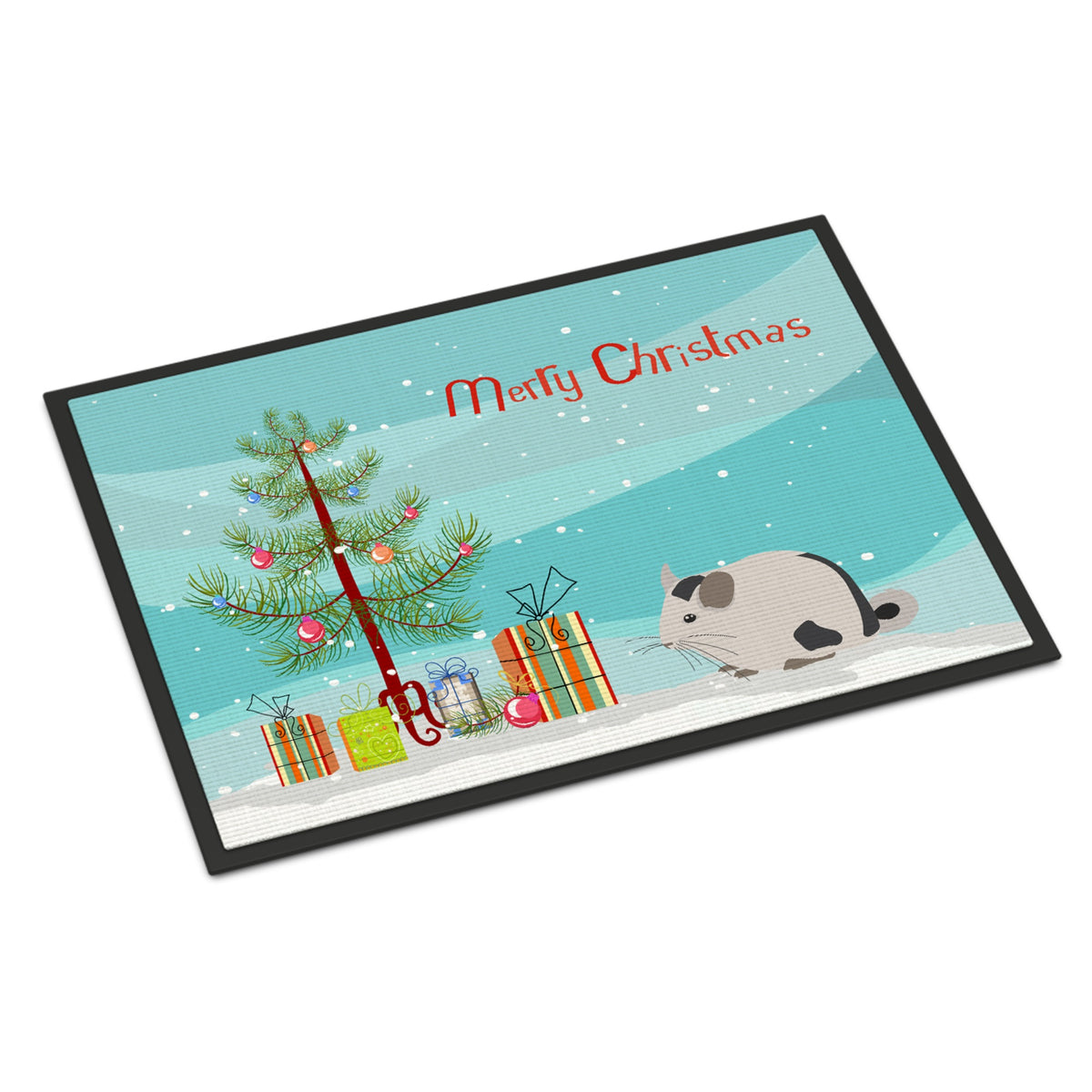 Mosaic Chinchilla Merry Christmas Indoor Or Outdoor Mat 18X27