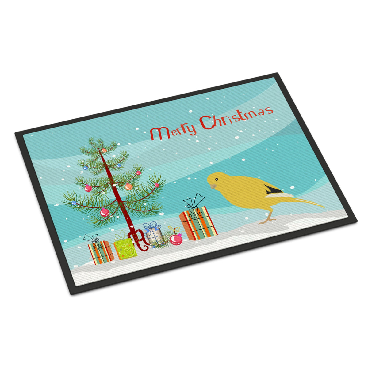 Border Canary Merry Christmas Indoor Or Outdoor Mat 18X27