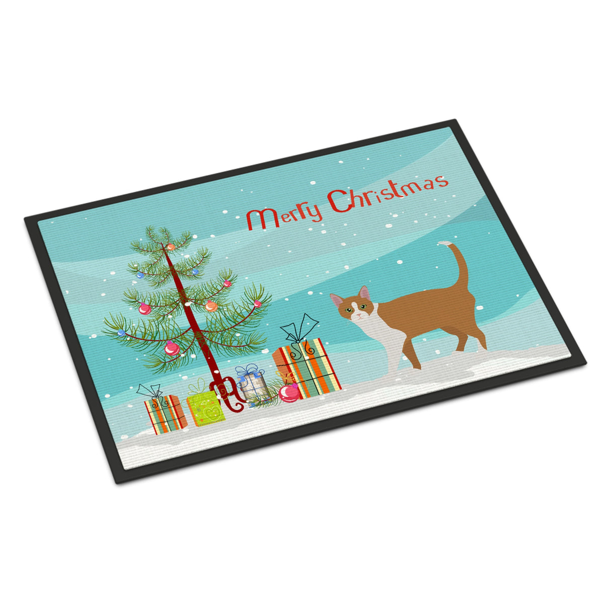 Brazilian Shorthair Cat Merry Christmas Indoor Or Outdoor Mat 18X27