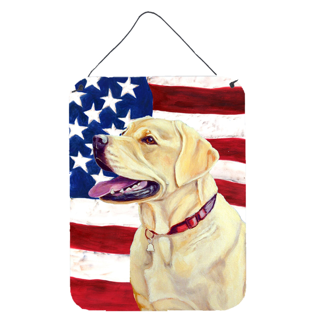 Usa American Flag With Labrador Wall Or Door Hanging Prints