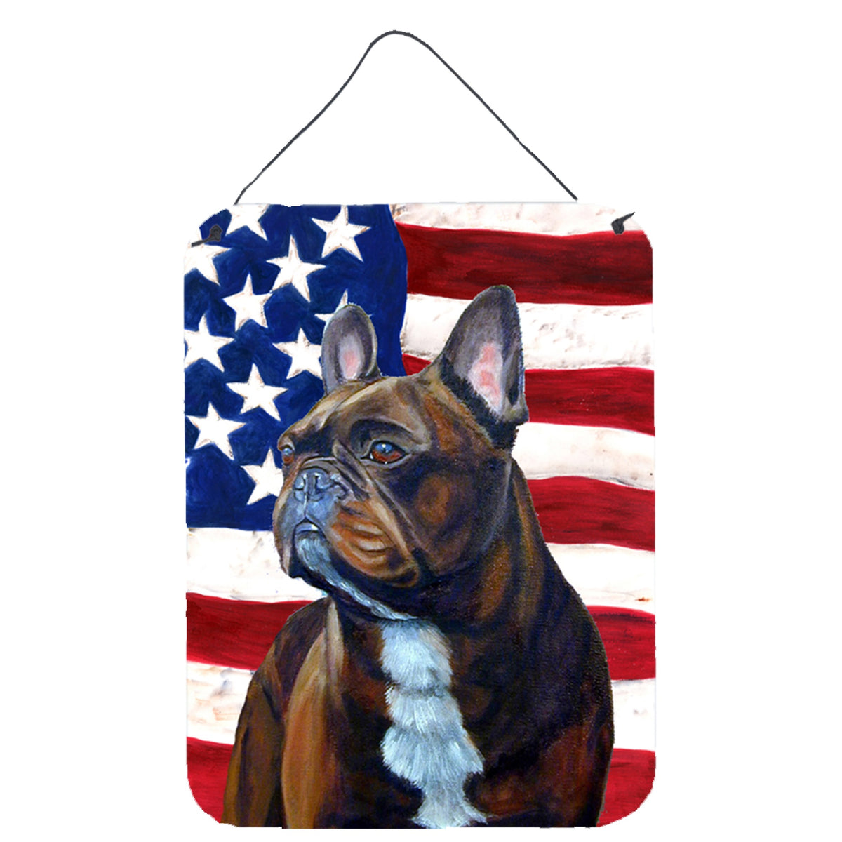 Usa American Flag With French Bulldog Wall Or Door Hanging Prints