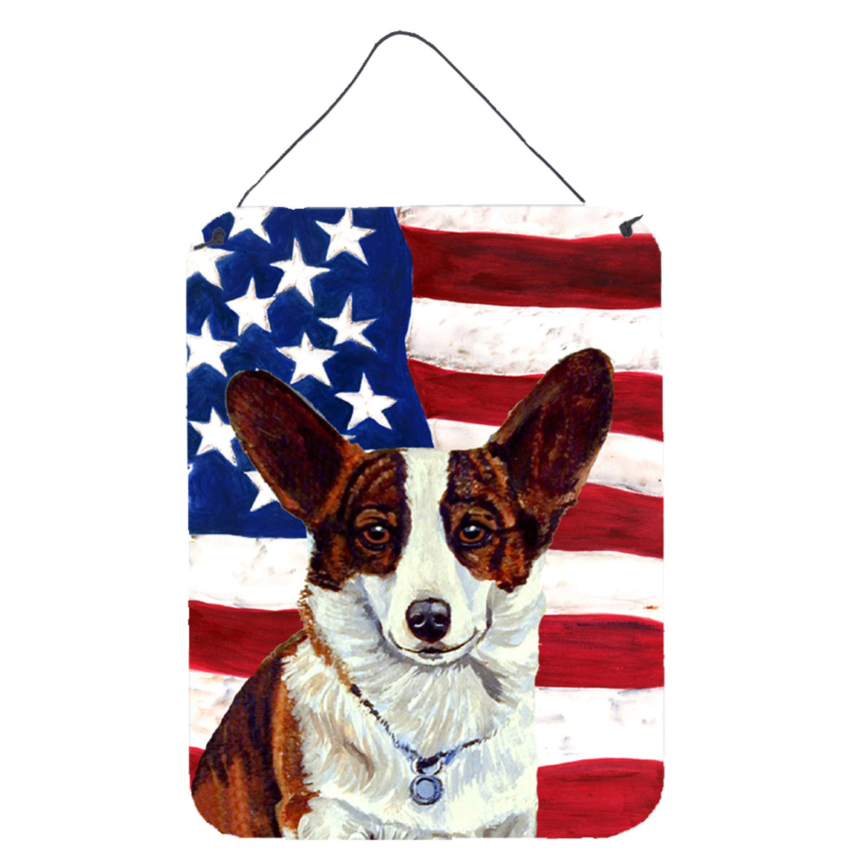 Usa American Flag With Corgi Wall Or Door Hanging Prints