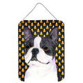 Boston Terrier Candy Corn Halloween Portrait Wall Or Door Hanging Prints