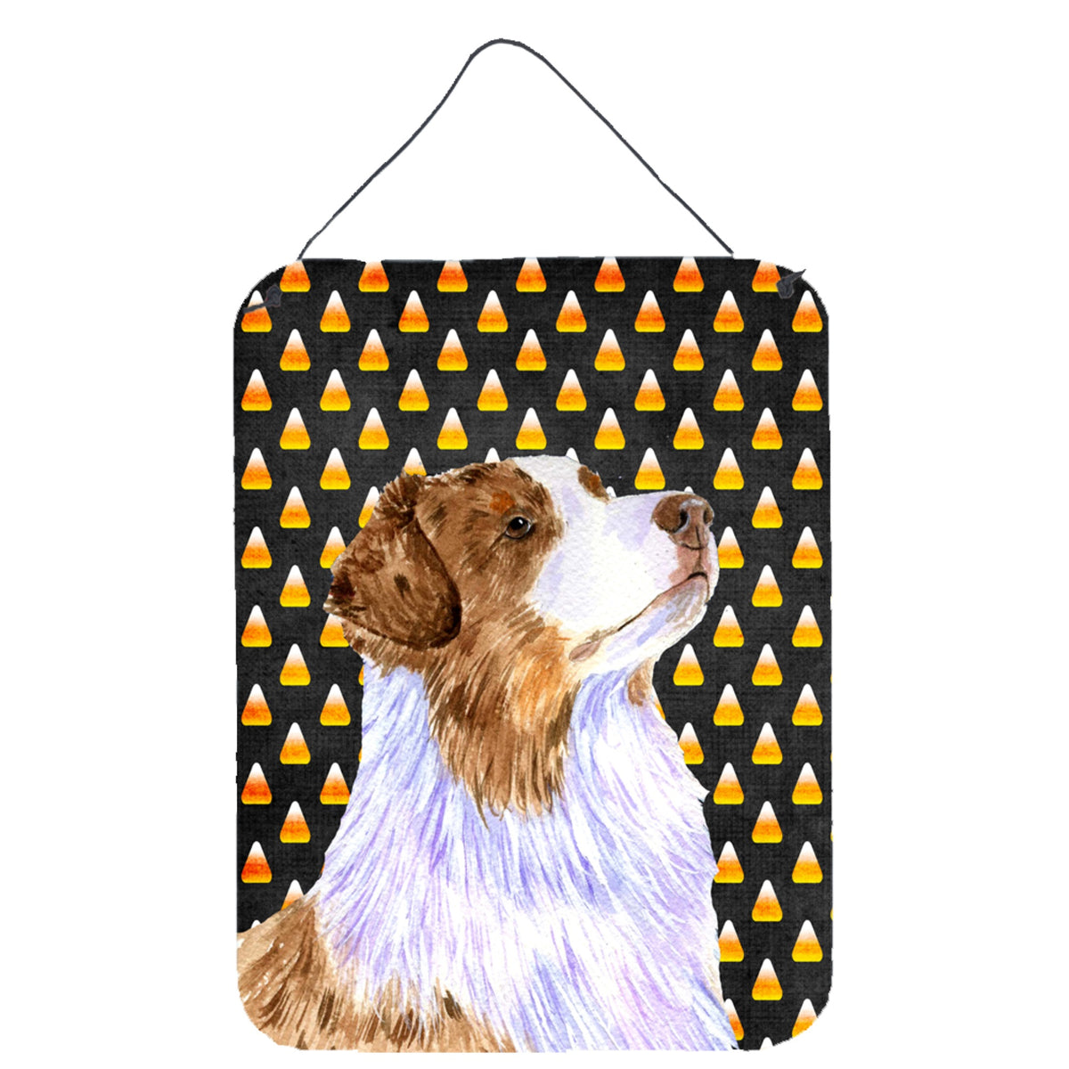 Australian Shepherd Candy Corn Halloween Portrait Wall Or Door Hanging Prints