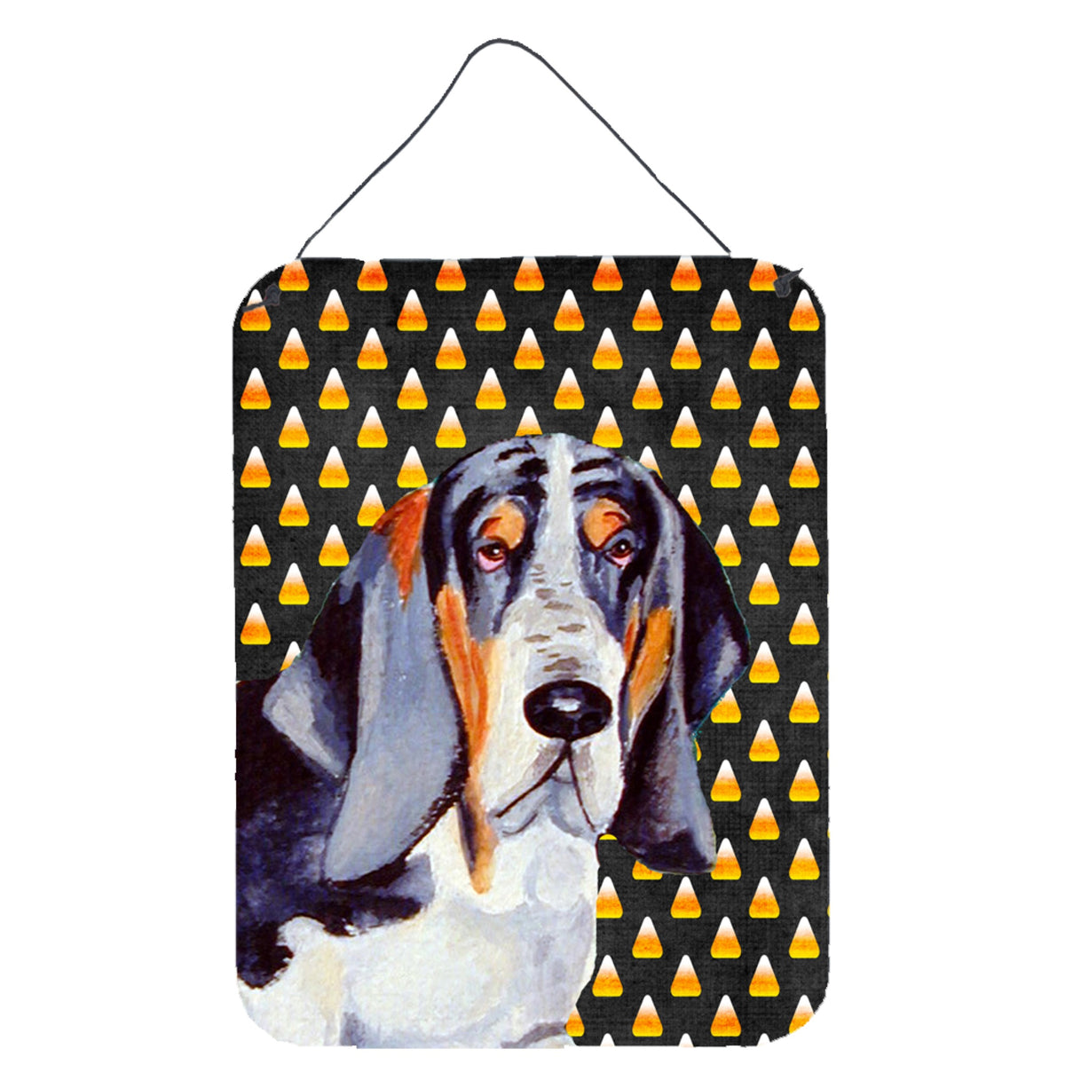 Basset Hound Candy Corn Halloween Portrait Wall Or Door Hanging Prints