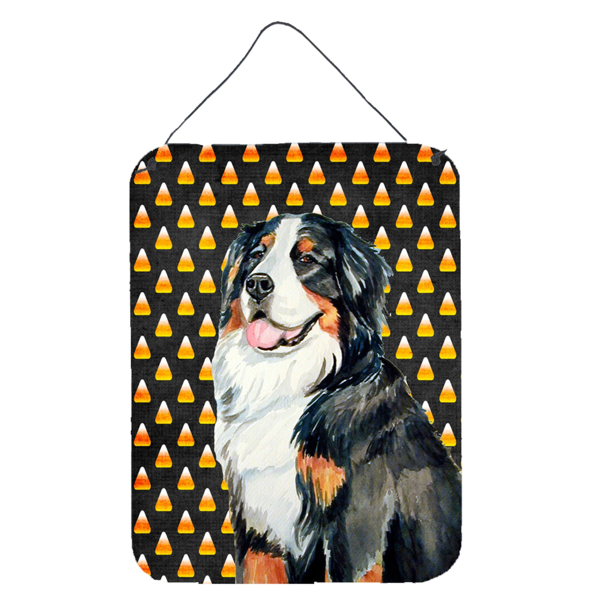 Bernese Mountain Dog Candy Corn Halloween Portrait Wall Or Door Hanging Prints