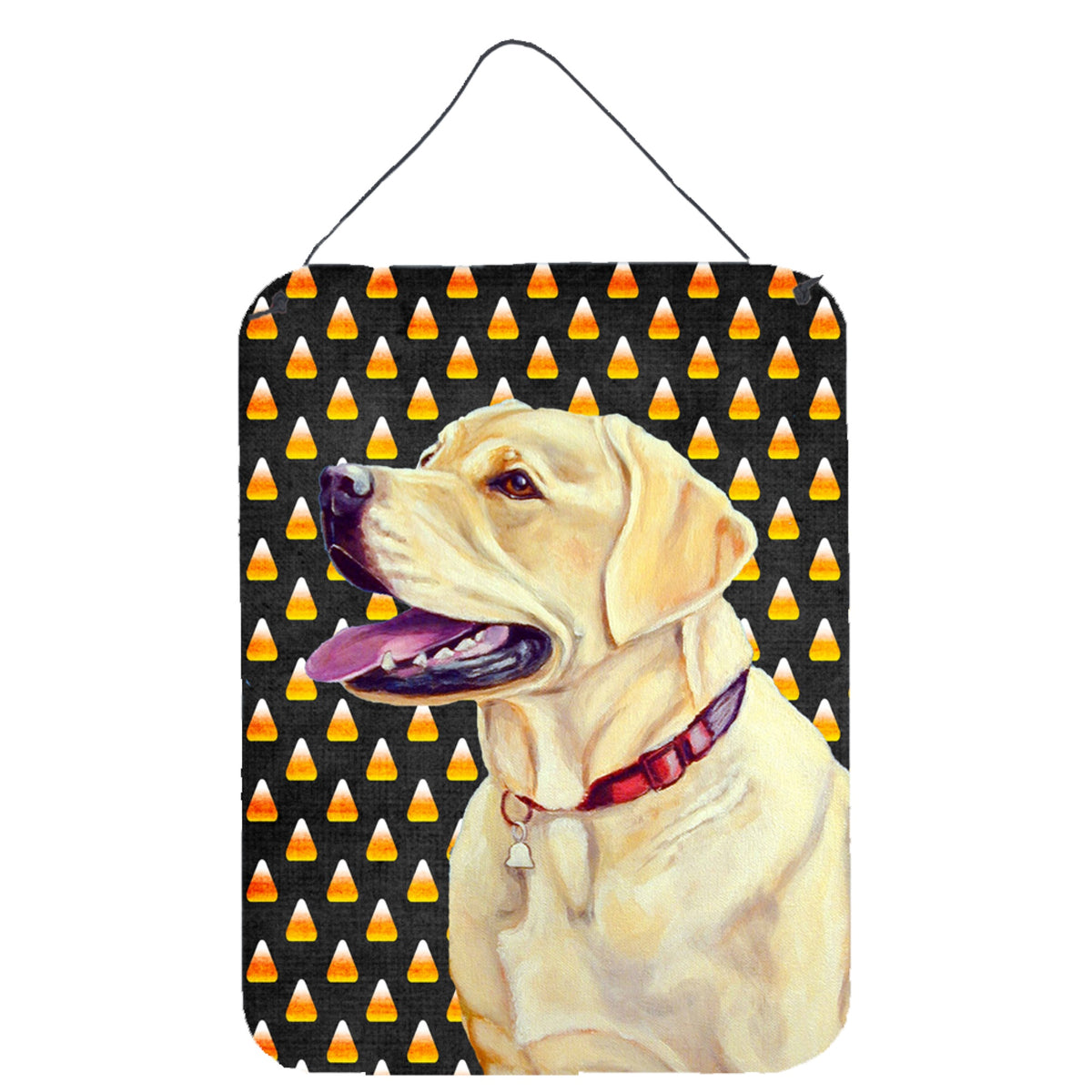 Labrador Yellow Candy Corn Halloween Portrait Wall Or Door Hanging Prints