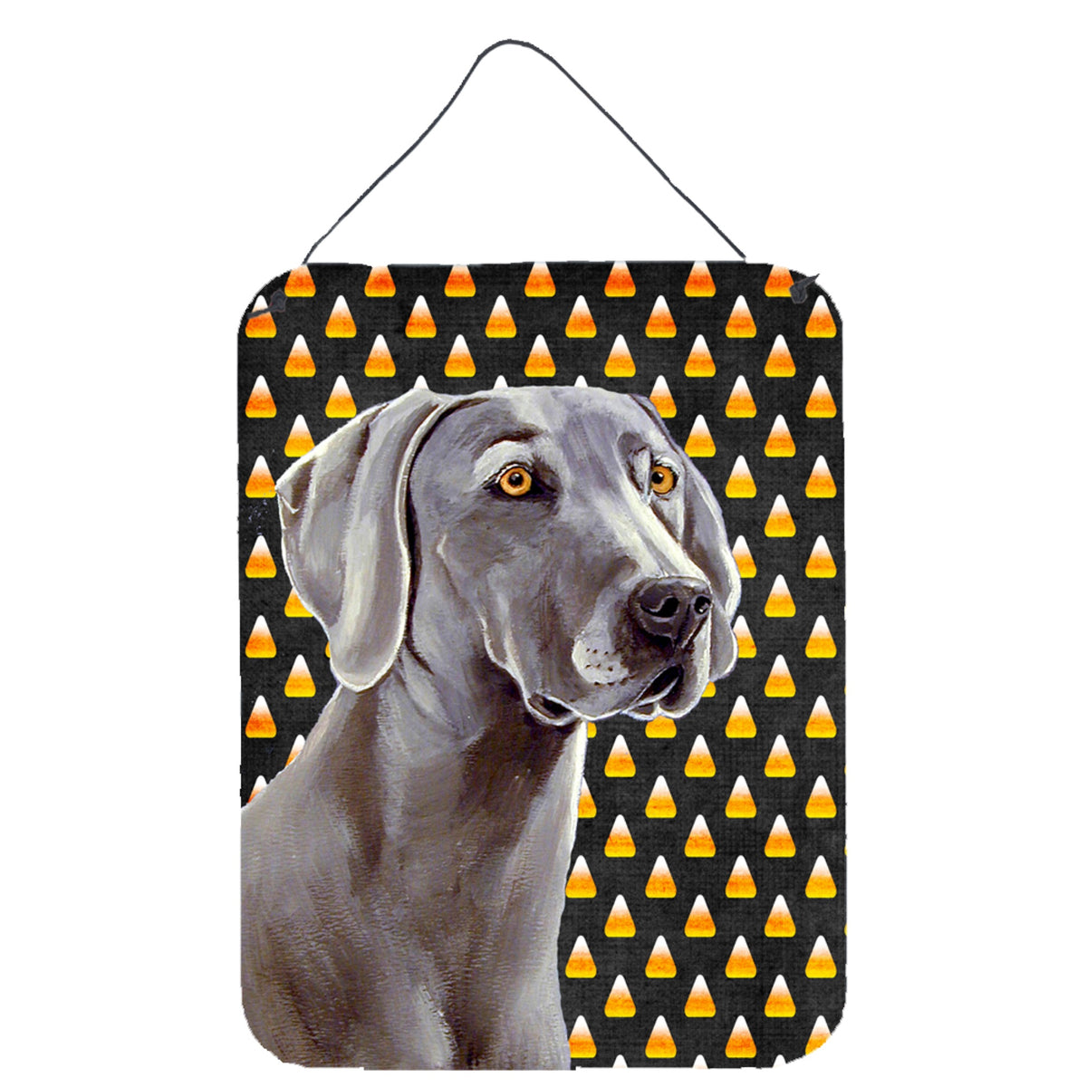 Weimaraner Candy Corn Halloween Portrait Wall Or Door Hanging Prints