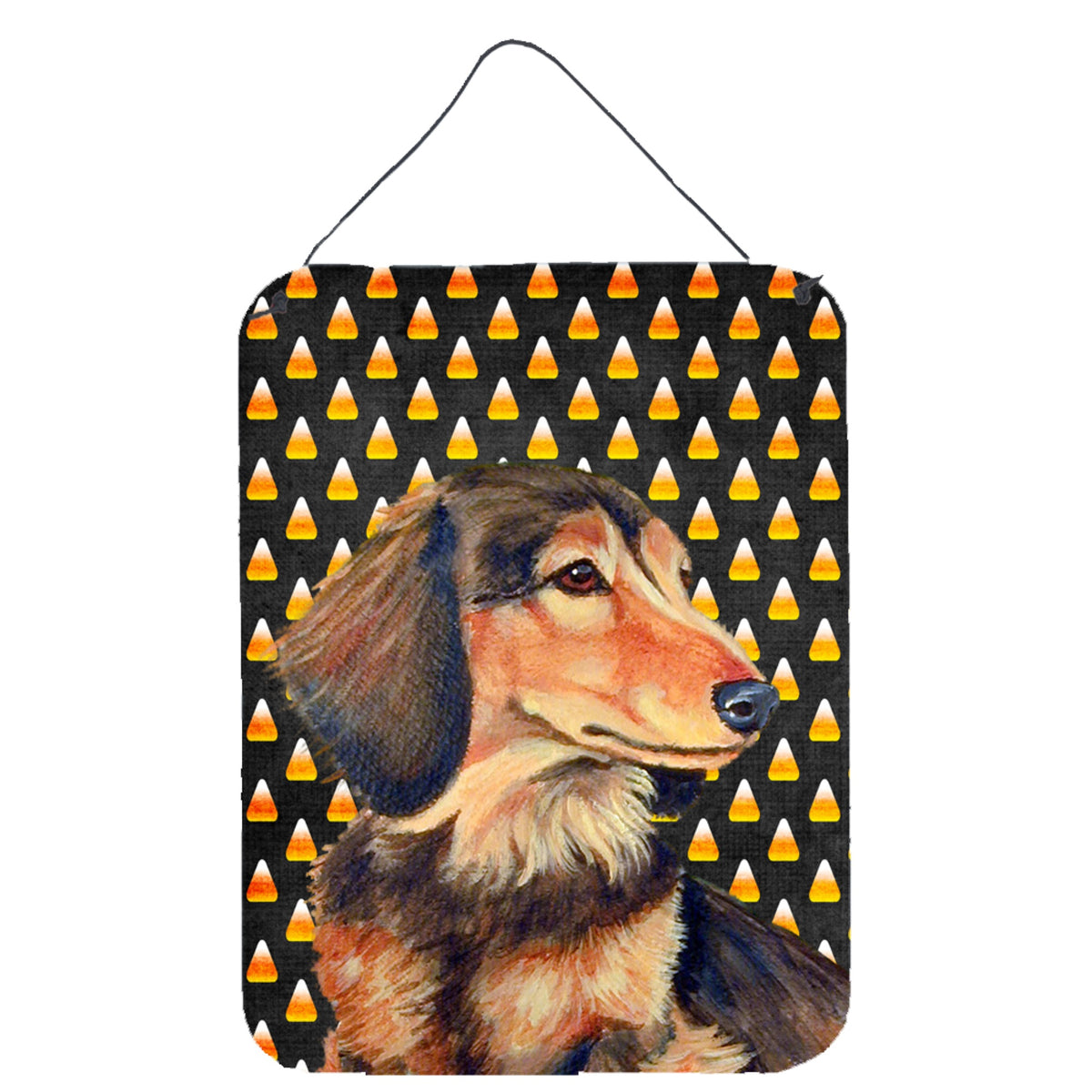 Dachshund Candy Corn Halloween Portrait Wall Or Door Hanging Prints