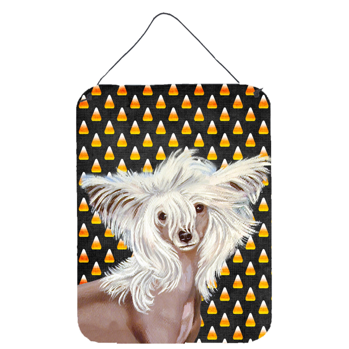 Chinese Crested Candy Corn Halloween Portrait Wall Or Door Hanging Prints