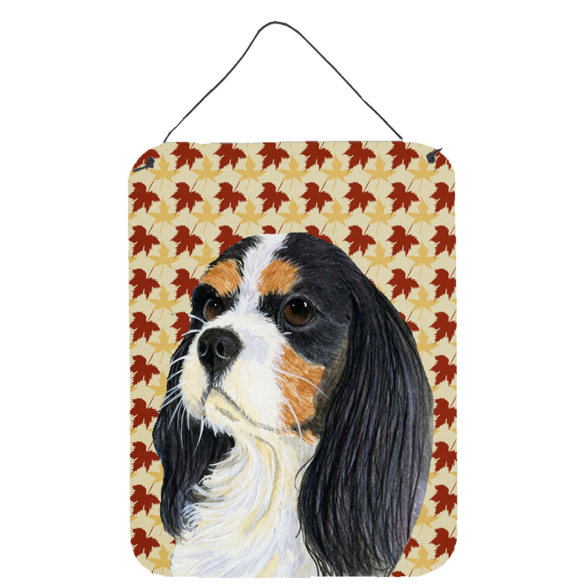 Cavalier Spaniel Fall Leaves Portrait Wall Or Door Hanging Prints