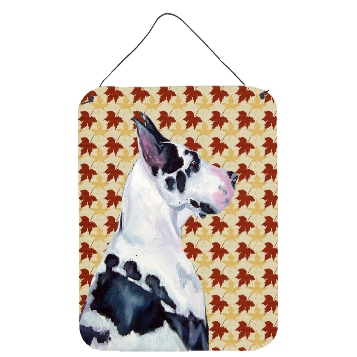 Great Dane Fall Leaves Portrait Wall Or Door Hanging Prints