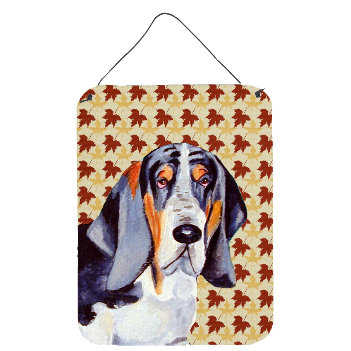 Basset Hound Fall Leaves Portrait Wall Or Door Hanging Prints