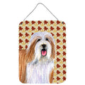 Bearded Collie Fall Leaves Portrait Wall Or Door Hanging Prints
