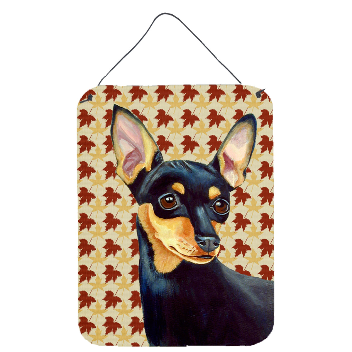 Min Pin Fall Leaves Portrait Wall Or Door Hanging Prints