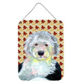 Old English Sheepdog Fall Leaves Portrait Wall Or Door Hanging Prints