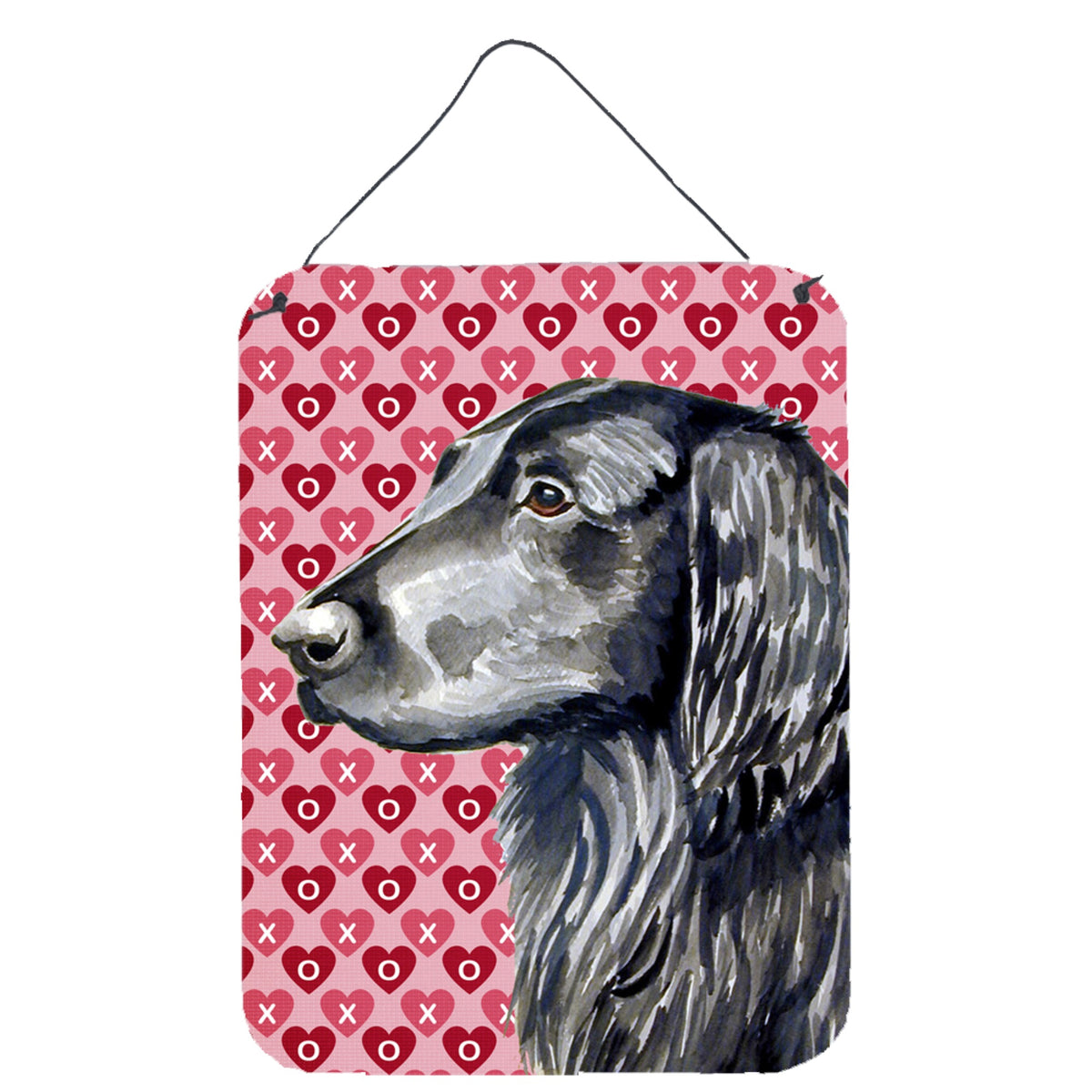 Flat Coated Retriever Hearts Love And ValentineS Day Portrait Wall Or Door Hanging Prints