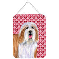Bearded Collie Hearts Love And ValentineS Day Portrait Wall Or Door Hanging Prints