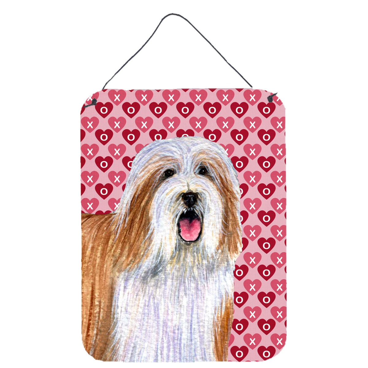 Bearded Collie Hearts Love And ValentineS Day Portrait Wall Or Door Hanging Prints