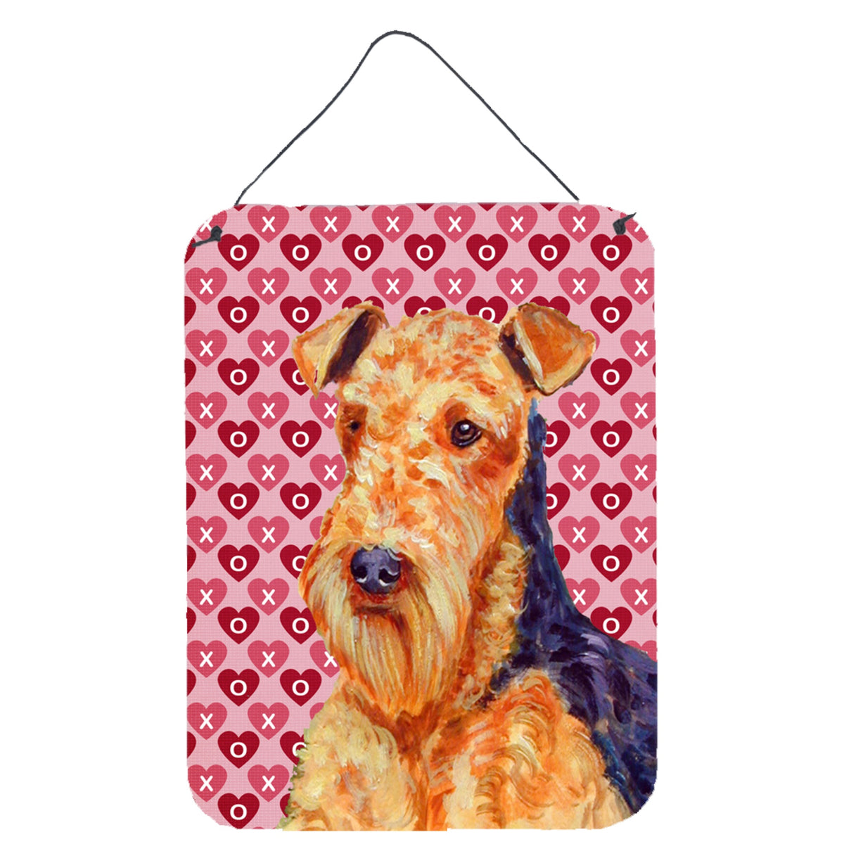 Airedale Hearts Love And ValentineS Day Portrait Wall Or Door Hanging Prints