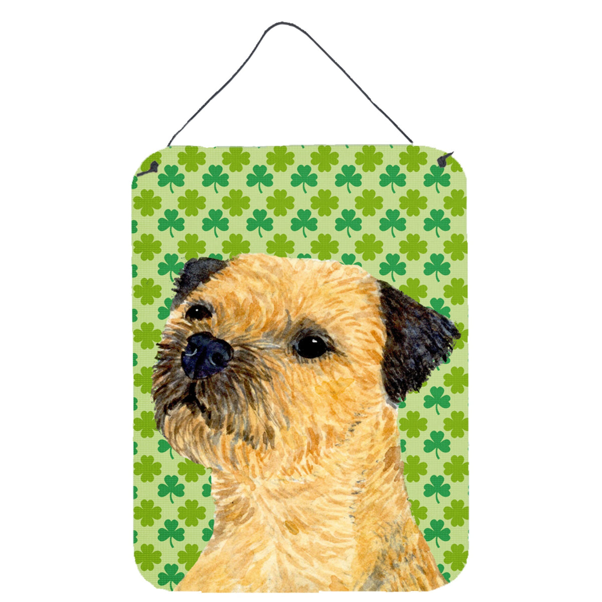 Border Terrier St. PatrickS Day Shamrock Portrait Wall Or Door Hanging Prints