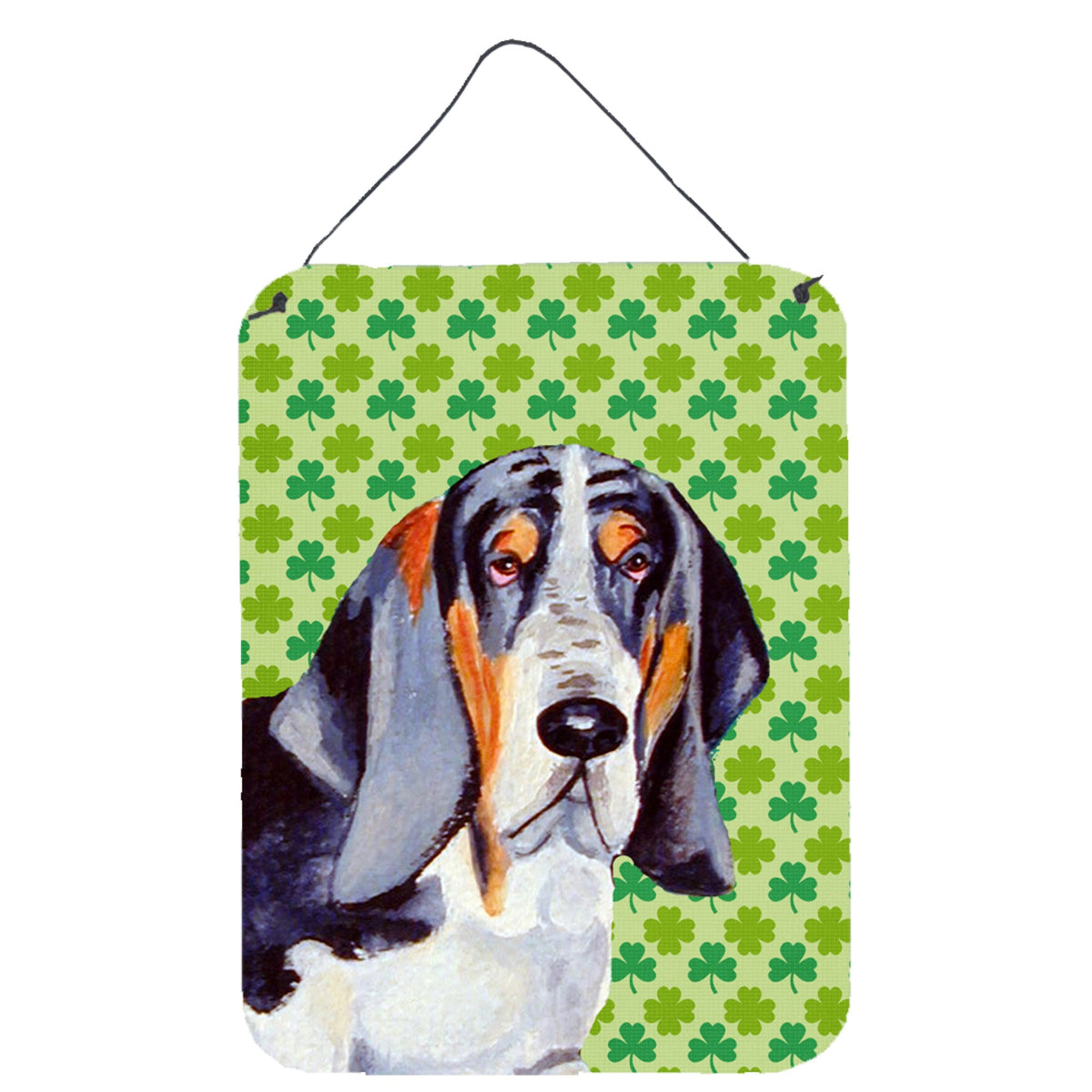 Basset Hound St. PatrickS Day Shamrock Portrait Wall Or Door Hanging Prints