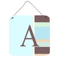 Letter A Monogram  Blue Stripes Wall Or Door Hanging Prints