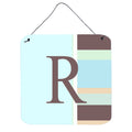 Letter R Initial Monogram  Blue Stripes Wall Or Door Hanging Prints