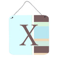 Letter X Initial Monogram  Blue Stripes Wall Or Door Hanging Prints