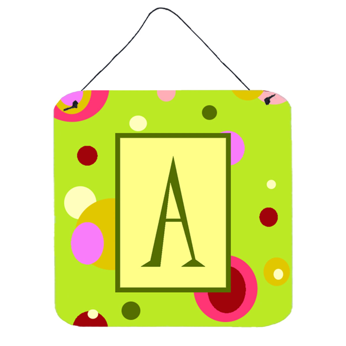 Letter A Monogram  Lime Green Wall Or Door Hanging Prints