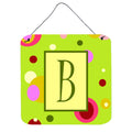 Letter B Monogram  Lime Green Wall Or Door Hanging Prints