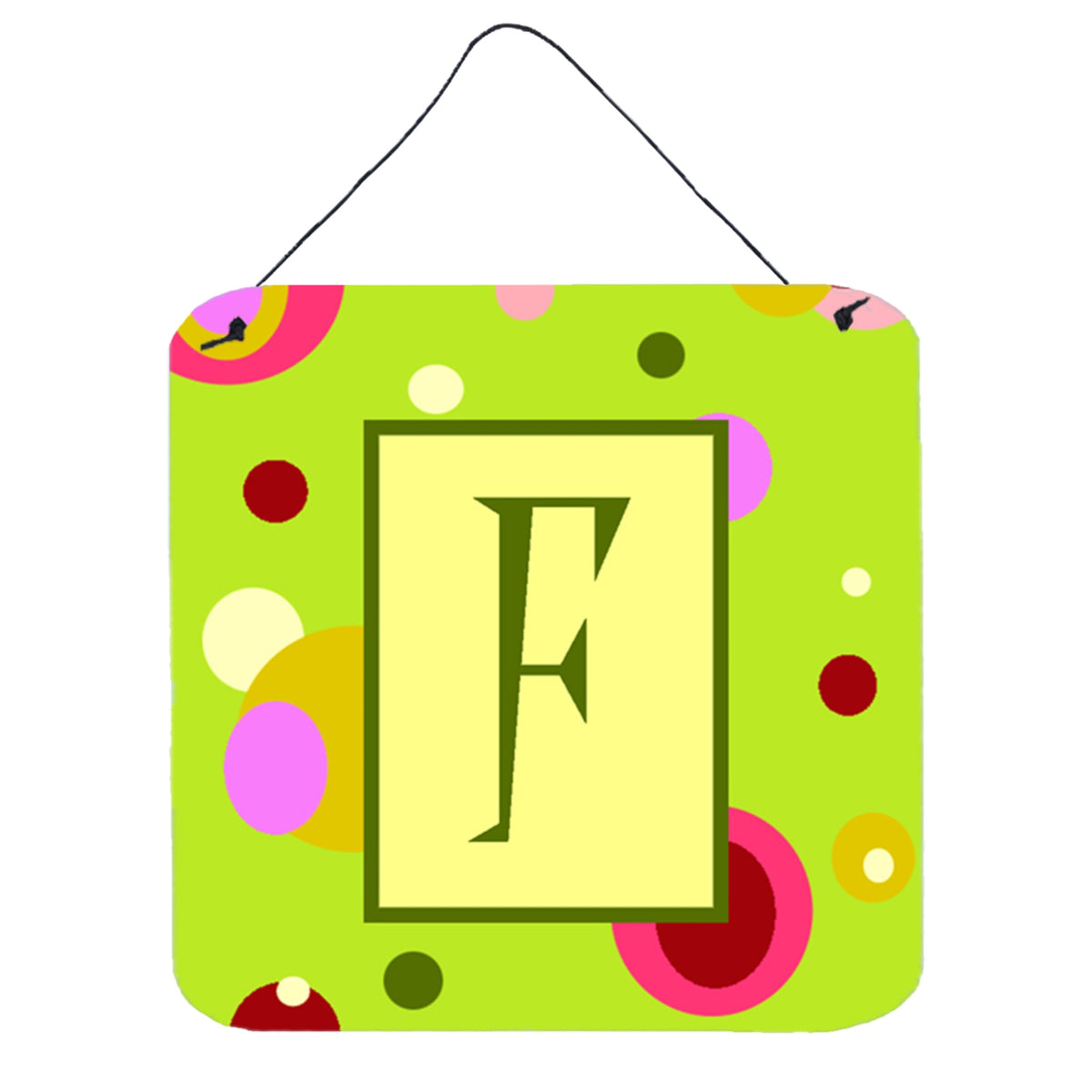 Letter F Monogram  Lime Green Wall Or Door Hanging Prints