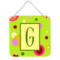 Letter G Monogram  Lime Green Wall Or Door Hanging Prints