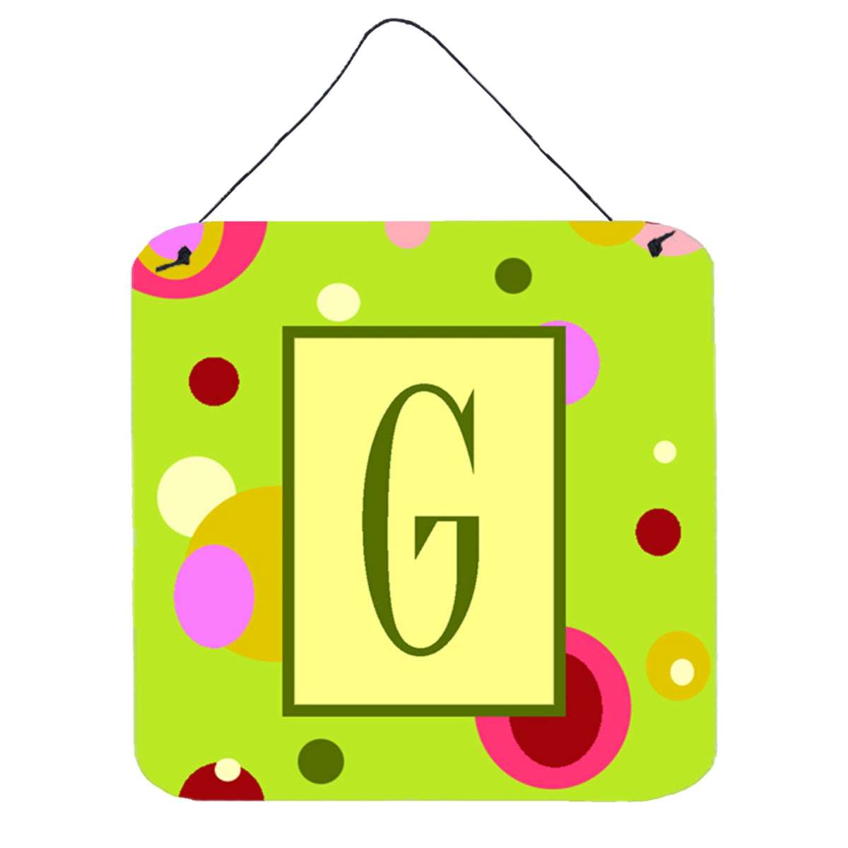 Letter G Monogram  Lime Green Wall Or Door Hanging Prints