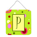 Letter P Monogram  Lime Green Wall Or Door Hanging Prints