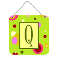 Letter Q Monogram  Lime Green Wall Or Door Hanging Prints