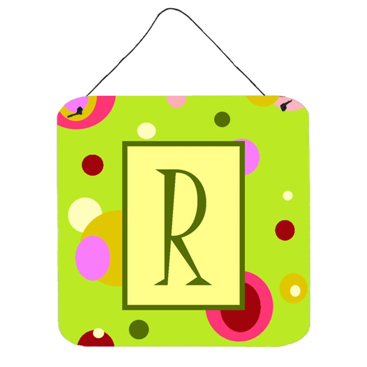 Letter R Monogram  Lime Green Wall Or Door Hanging Prints