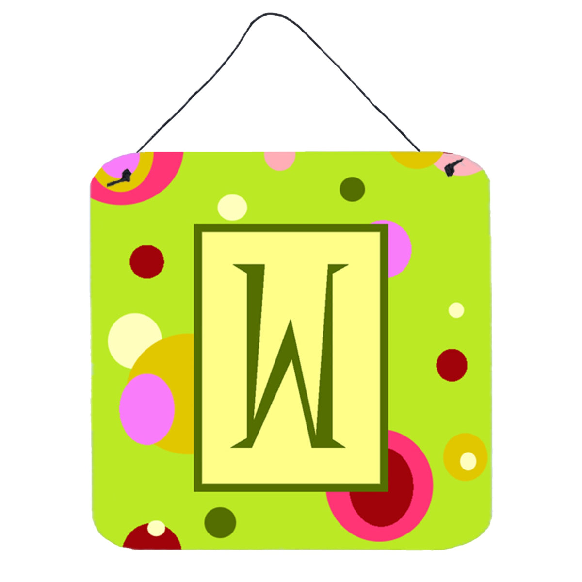 Letter W Monogram  Lime Green Wall Or Door Hanging Prints