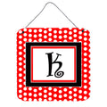 Letter K Initial   Red Black Polka Dots Wall Or Door Hanging Prints