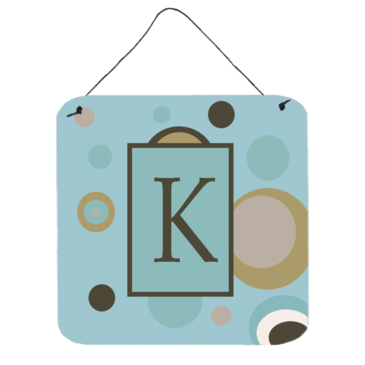 Letter K Initial Monogram  Blue Dots Wall Or Door Hanging Prints