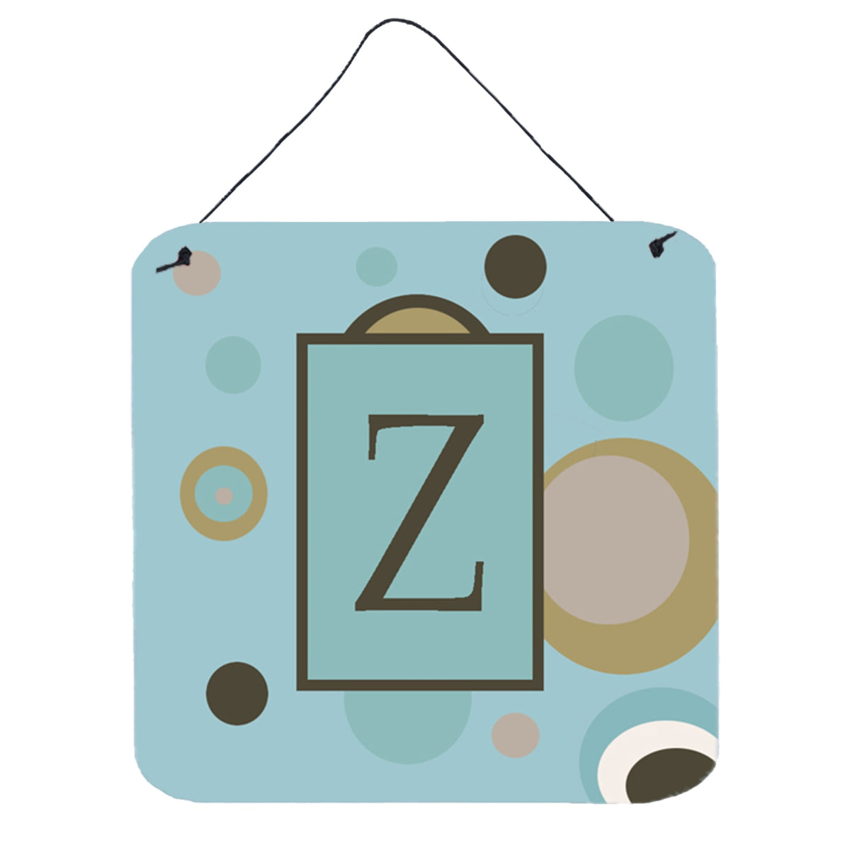 Letter Z Initial Monogram  Blue Dots Wall Or Door Hanging Prints