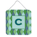 Letter C Initial Monogram  Blue Argoyle Wall Or Door Hanging Prints