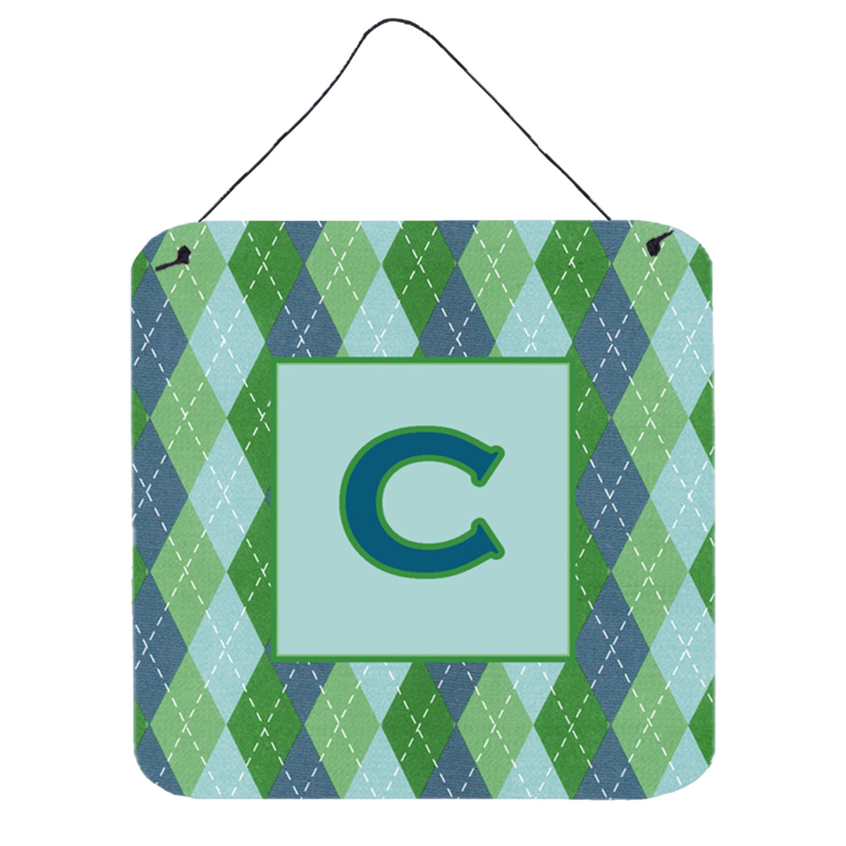 Letter C Initial Monogram  Blue Argoyle Wall Or Door Hanging Prints
