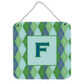 Letter F Initial Monogram  Blue Argoyle Wall Or Door Hanging Prints
