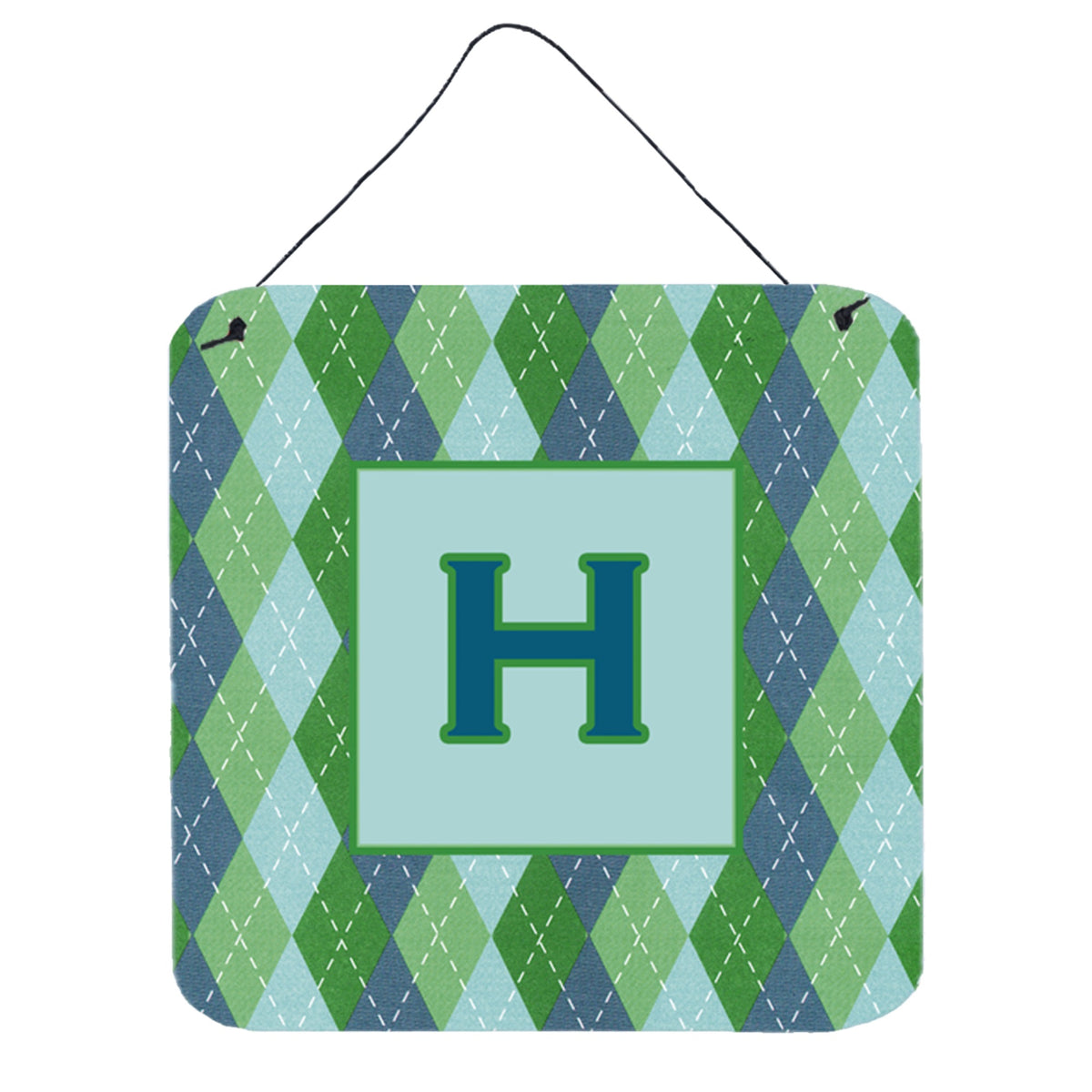 Letter H Initial Monogram  Blue Argoyle Wall Or Door Hanging Prints