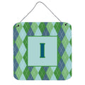 Letter I Initial Monogram  Blue Argoyle Wall Or Door Hanging Prints