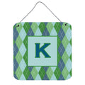Letter K Initial Monogram  Blue Argoyle Wall Or Door Hanging Prints